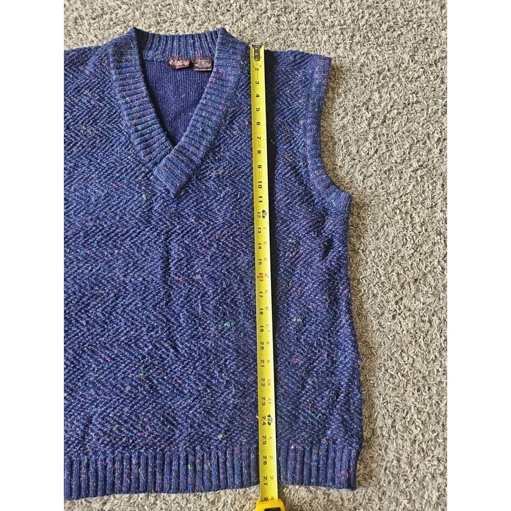 Vintage Mens Bachrach Sweater Vest Size XL Blue With Color Flecks
